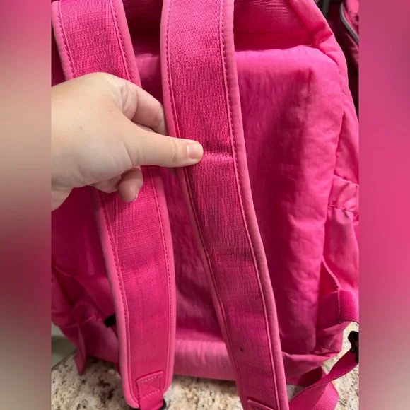 Kipling Seoul Extra Large 17" Laptop Backpack Zip Pockets 47cm Pink Sparkle - Picture 5 of 13